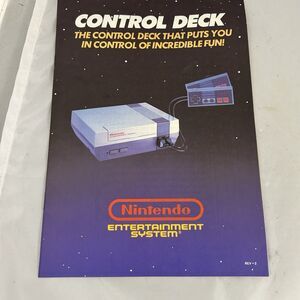 Vintage 1986 Nintendo NES Control Deck Instruction Manual 10”x8, Zapper Manual